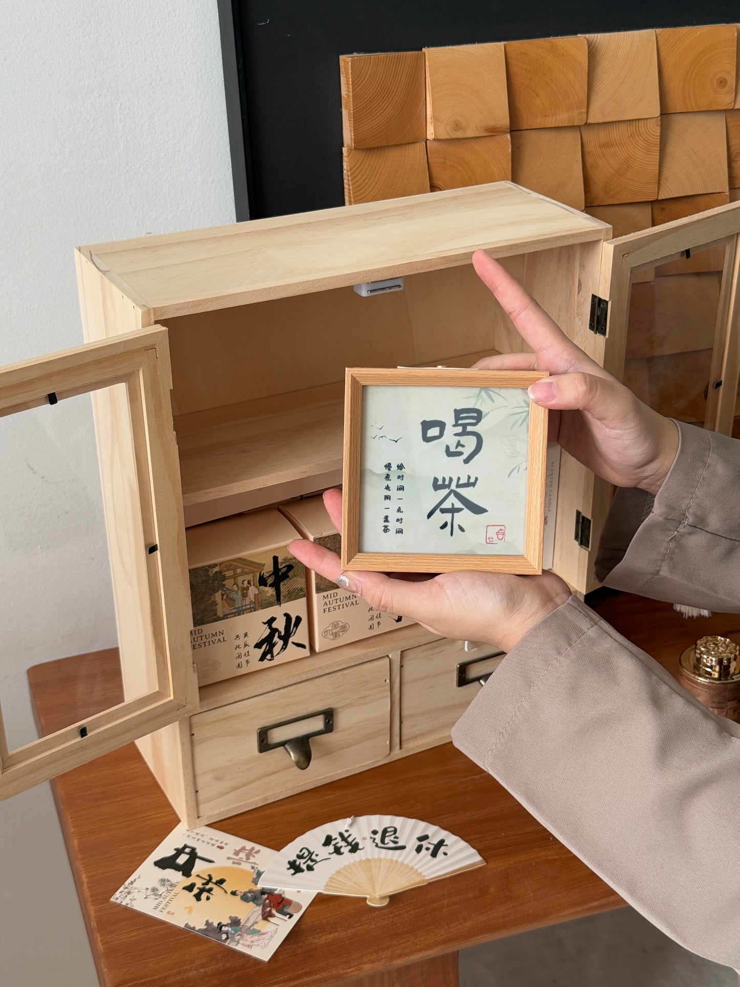 Set E - 中秋高档木盒 Mid-Autumn Wooden Gift (限量款 - Limited Edition)