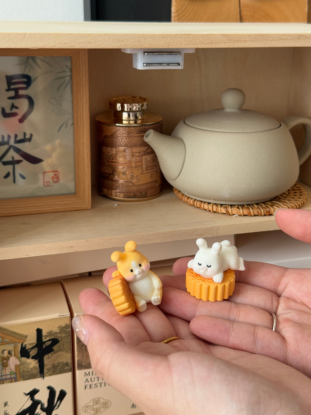 Set D - 中秋高档木盒 【中秋赏月】 Mid-Autumn Wooden Gift