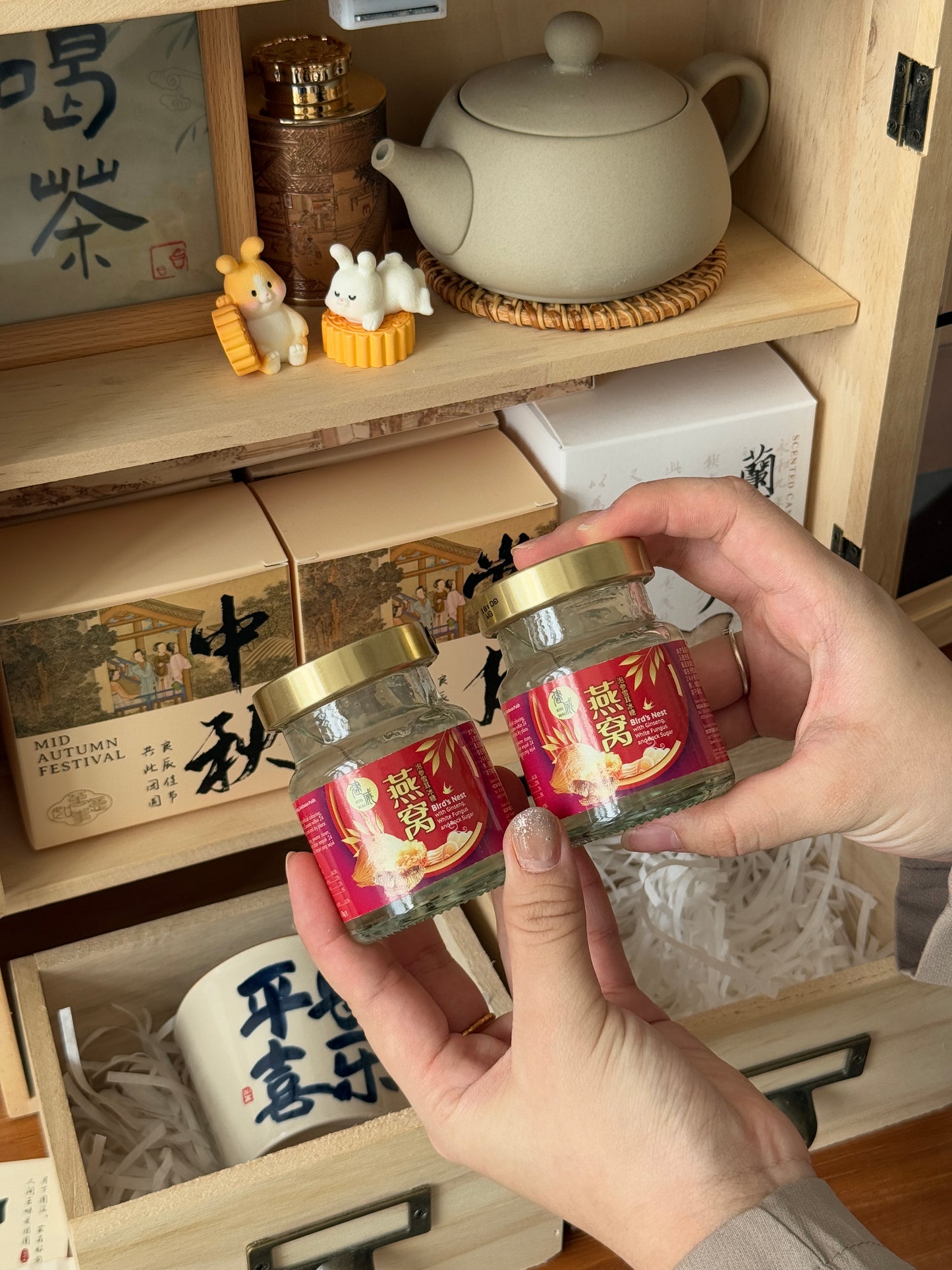 Set E - 中秋高档木盒  Mid-Autumn Wooden Gift (限量款 - Limited Edition）